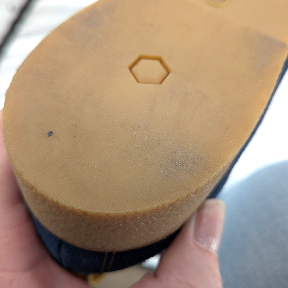 Timberland Suede‎ Slip On Flats Navy Comfort Wedge MirrorFit Shoes Women 9.5 - Picture 11 of 11